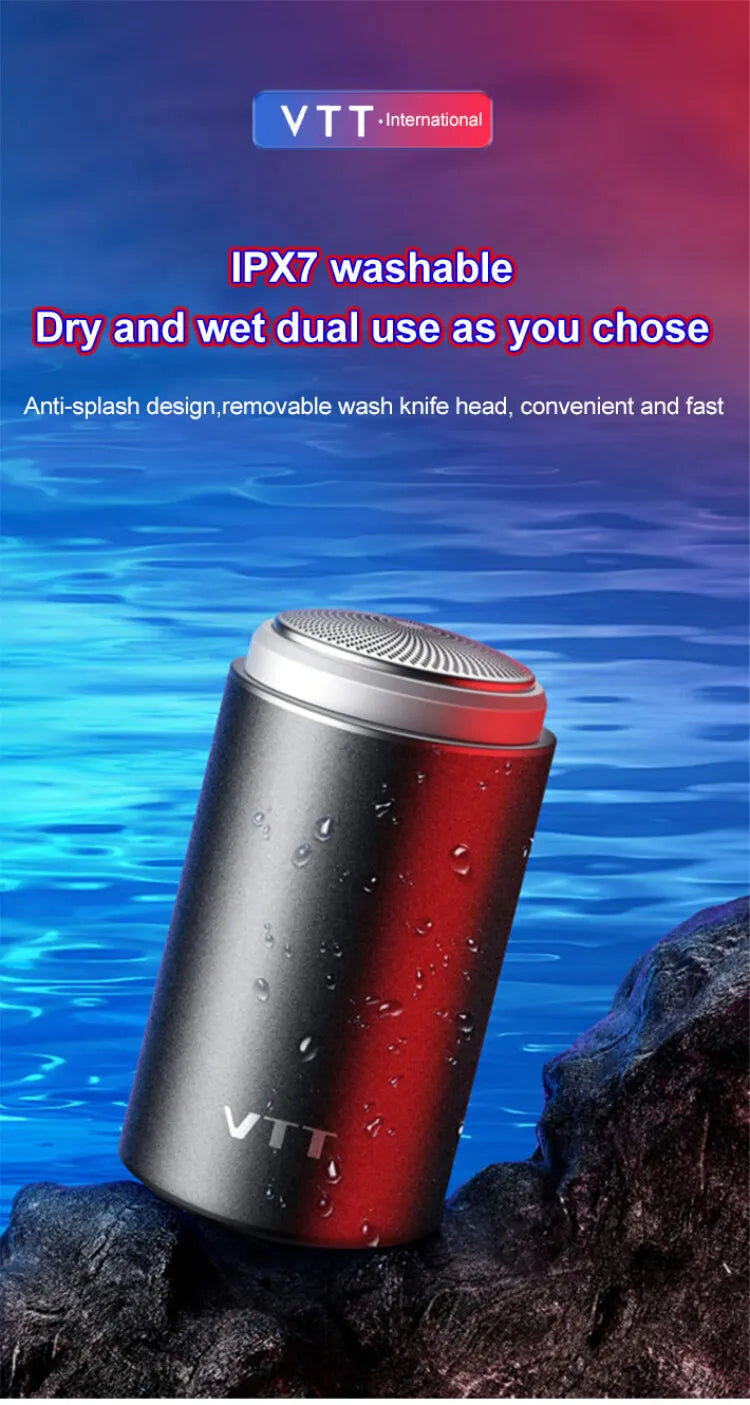 Mini Electric Shaver Portable Double Heads Quick Cleaning Type-C Rechargeable Razor Busines Travel Waterproof Small Razor Machin