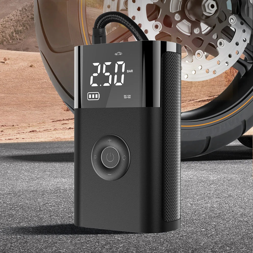 CARSUN Portable Inflator Compressor Pump With LED Lamp For Car Motorcycle Bicycle Tire Balls Wireless Electric Car Air Tire Pump