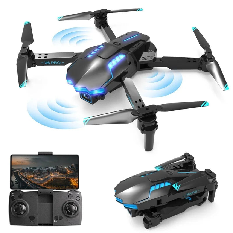 X6 Professional Drone Dual 4k High-Definition GPS, Three-Sided Obstacle Avoidance, Foldable Remote Control Quadcopter