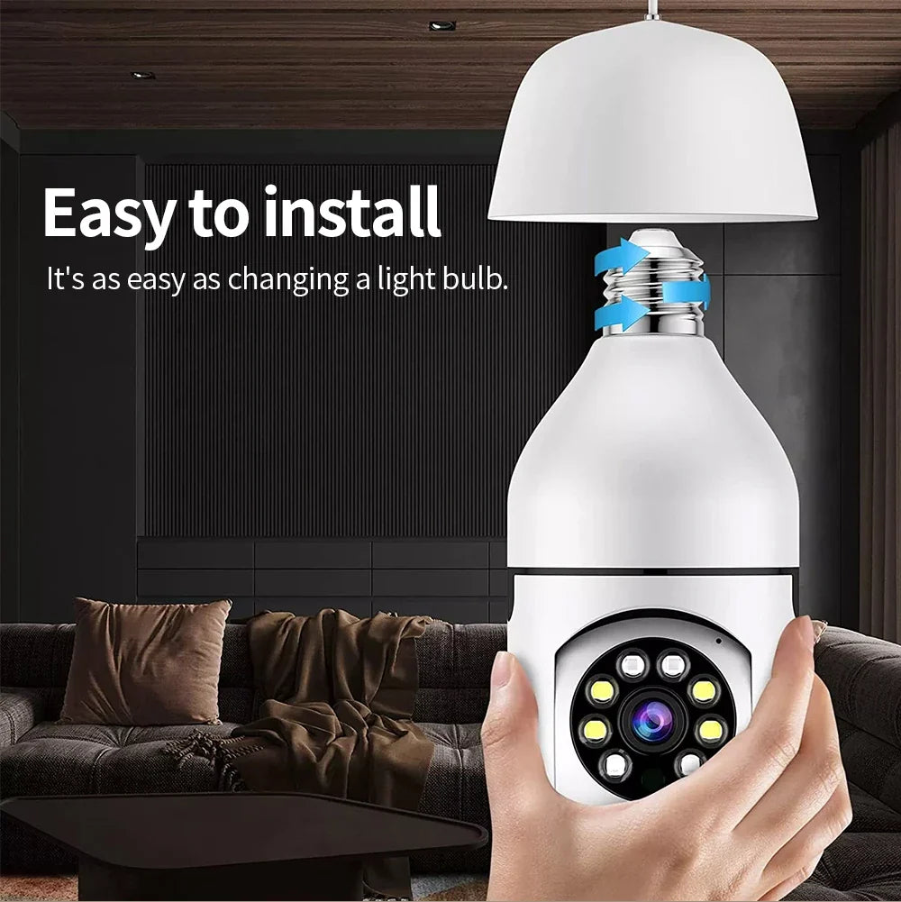 Bulb E27 Surveillance Camera Full Color Night Vision Automatic Human Tracking Zoom Indoor Security Monitor Wifi Minii IP Camera